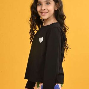 Anthrilo Girls Solid Round Neck Cotton Tshirt