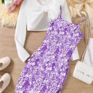 BAESD Girls Printed ALine Midi Dress