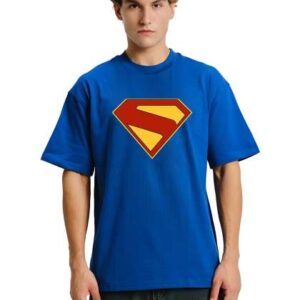 BDSQUARE Superman Graphic Printed DropShoulder Sle