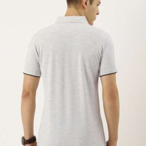 Being Human Men Clothing Grey Melange Solid Polo C