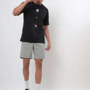 Bewakoof Men Black Printed Oversized Tshirt