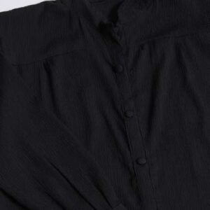 CLOTHING CLOSET Mandarin Collar Cuffed Sleeves Shi