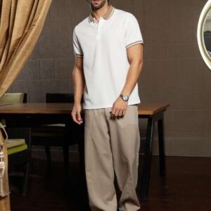 Campus Sutra Men Solid Polo Collar Cotton Tshirt