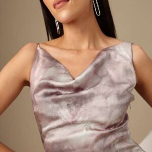 Chemistry Tie  Dye Cowl Neck SatinFinish Party Mid