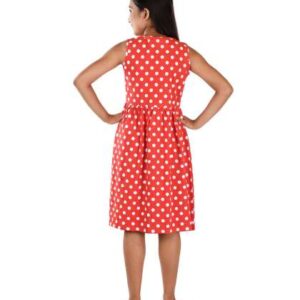 Clothe Funn Girls Cotton Polka Dot Printed Fit  Fl