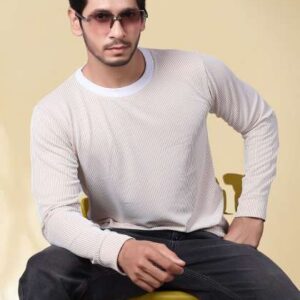 Divra Clothing Men Round Neck Full Sleeve Striped Tshirt