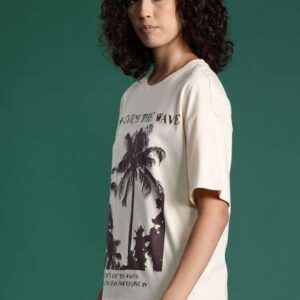 DressBerry Graphic Printed DropShoulder Sleeve Tsh