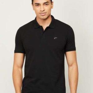 Fame Forever by Lifestyle Men Black Polo Collar Ts