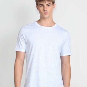 Flying Machine Geometric Printed Short Sleeves Pur