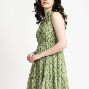 June 9 Clothing Women Printed Tiered Fit  Flare Mi