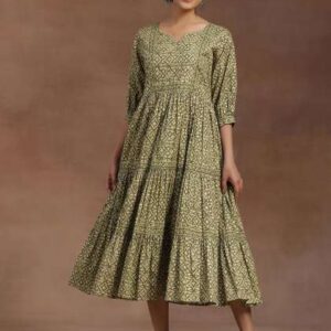 Libas Women Ethnic Motifs Print Puff Sleeve Layere
