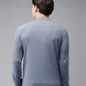 Maniac Mandarin Collar Cotton Slim Fit Tshirt