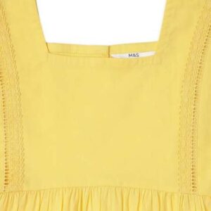 Marks Spencer Girls Square Neck Gathered Fit Fla