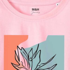 Mast  Harbour Girls Pink Graphic Printed Pure Cott