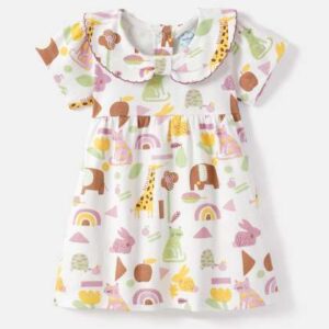 Nauti Nati Girls Graphic Printed Peter Pan Collar