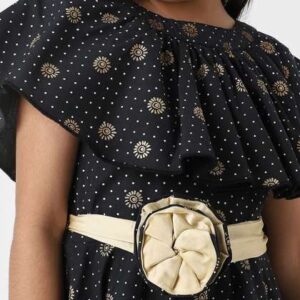 Nauti Nati Girls Printed Cotton Frock with Belt