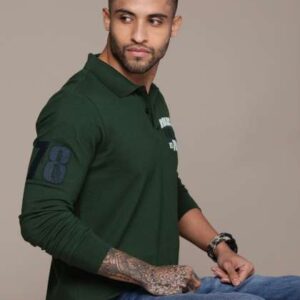 Roadster Men Typography Printed Polo Collar Pure C
