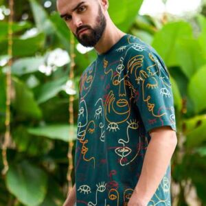 Stormborn Conversational Printed Drop Shoulder Sle