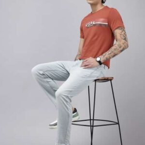 US Polo Assn Denim Co Pure Cotton Brand Logo Print