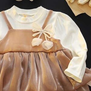 YK Girls Round Neck Fit and Flare Dress