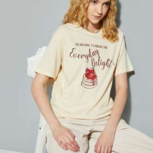 max Women Graphic Printed Round Neck Cotton Tshirt